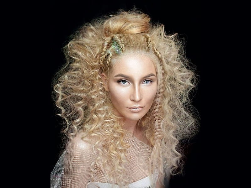 Funky Blonde Hair, etheral women, funky hair face art, album, color on  black, HD wallpaper | Peakpx