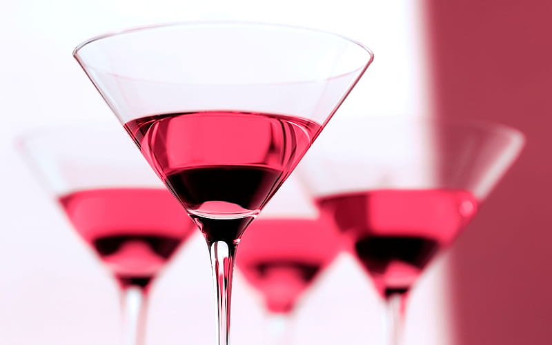 Cosmopolitan Cocktail, bokeh, glass with drink, cocktails, Cosmopolitan, Glass with Cosmopolitan, HD wallpaper