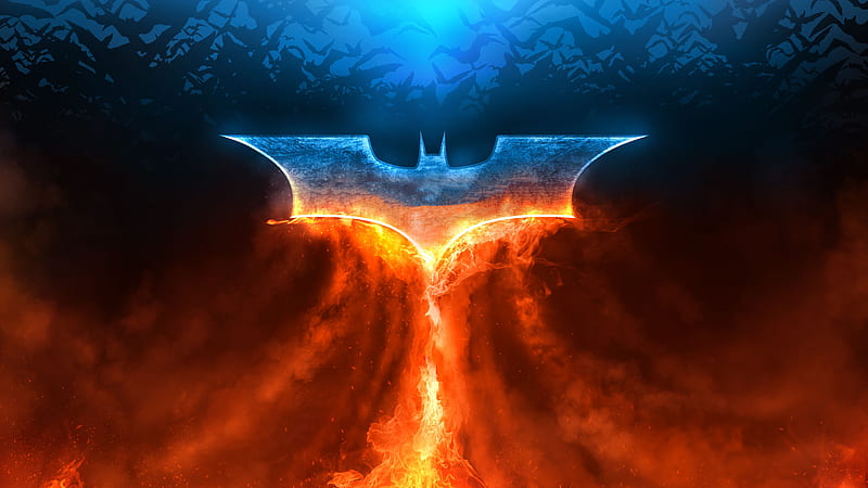 Batman Fire Rise Logo, batman, superheroes, logo, HD wallpaper