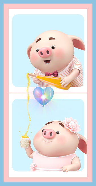 Little pig, cartoon, pig p, HD phone wallpaper | Peakpx