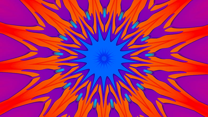 Abstract, Kaleidoscope, Artistic, Colors, Digital Art, orange (Color), HD wallpaper