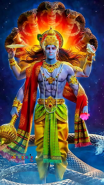 Buy Vishnu Bhagwan Beautiful Sparkle Print Elegant Photo in Golden Artwork  Frame 11 X 13 Inch OR 27.94 X 33.02 Cms Online in India - Etsy