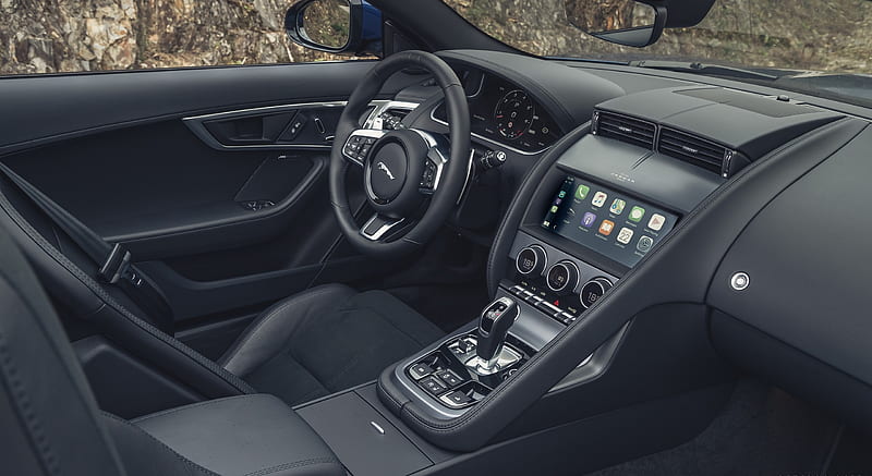2021 Jaguar F-TYPE P300 Convertible RWD (Color: Bluefire) - Interior , car, HD wallpaper 2021 Jaguar F-TYPE P300 Convertible RWD (Color: Bluefire) - Interior , car, HD wallpaper