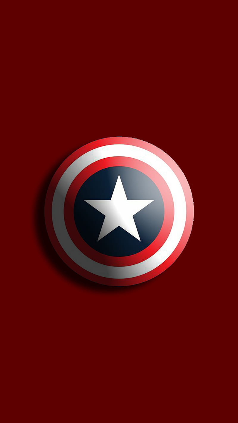 Captain America Red, captain america, marvel, minimalist, movies, HD phone wallpaper