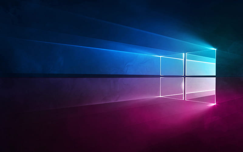 Windows 10, Neon logo, neon emblem, Microsoft, Windows, HD wallpaper