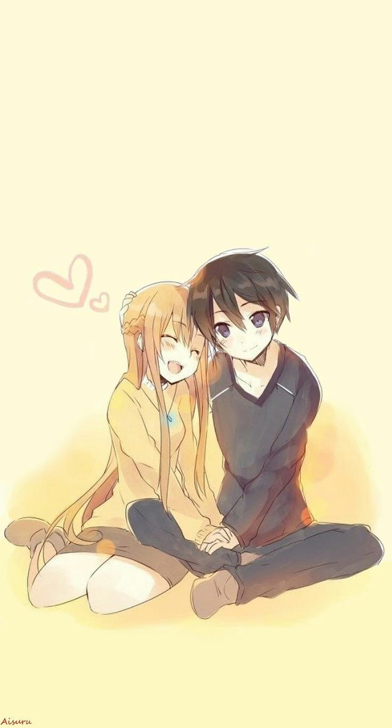 anime couples cuddling