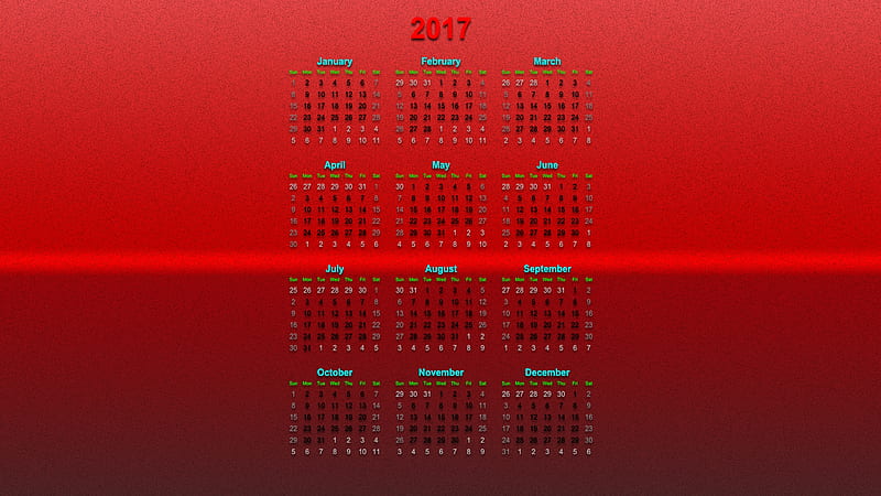 2017, calendar, layer, didis, red, HD wallpaper
