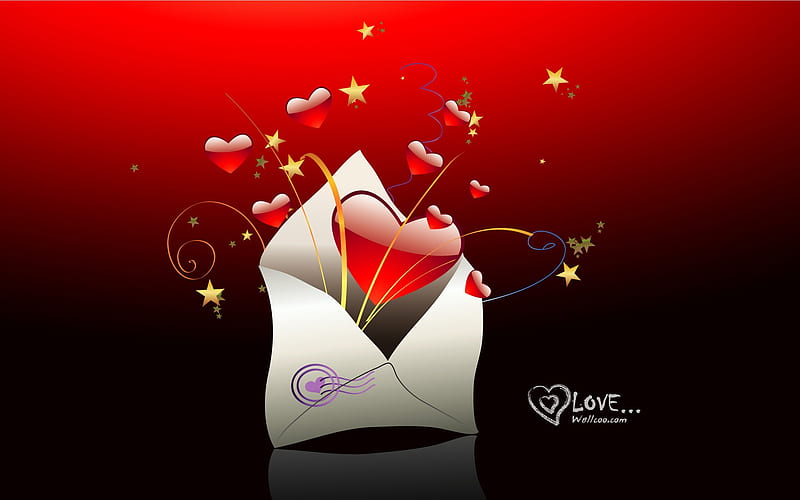Love Envelope - Valentines Day heart-shaped design, HD wallpaper