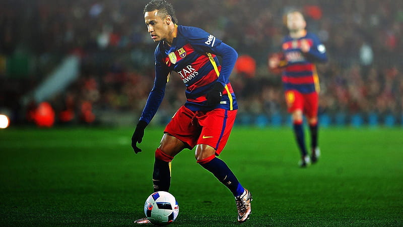 Neymar Is Playing In Ground Wearing Blue Red Sports Dress Neymar, HD  wallpaper | Peakpx