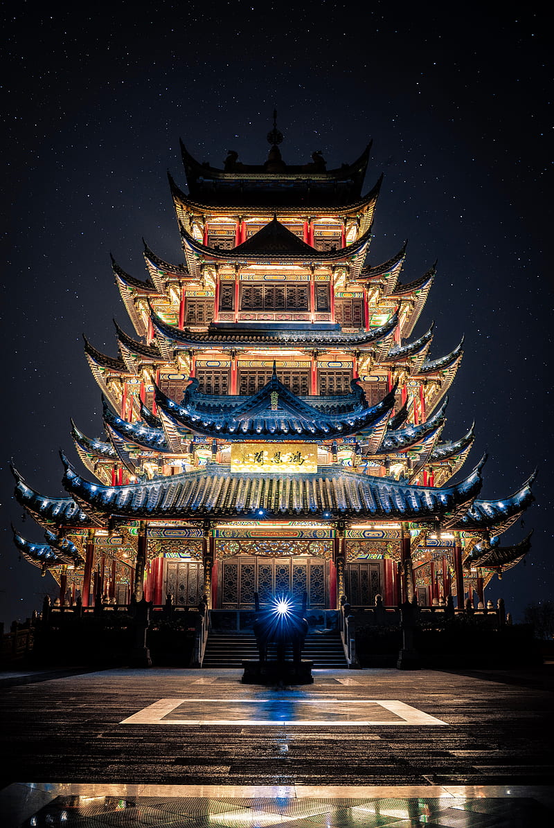 pagoda, building, architecture, oriental, temple, facade, HD phone wallpaper
