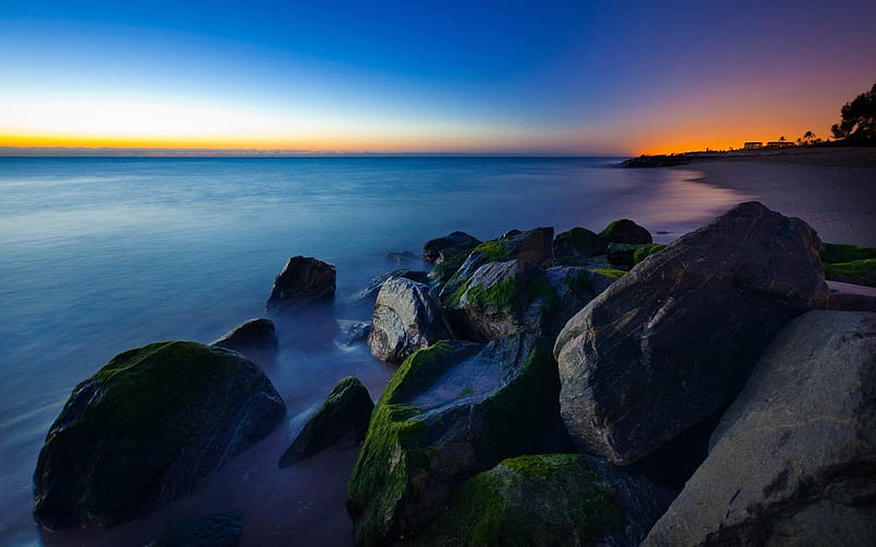 Beach Rocks-2012 landscape Selected, HD wallpaper