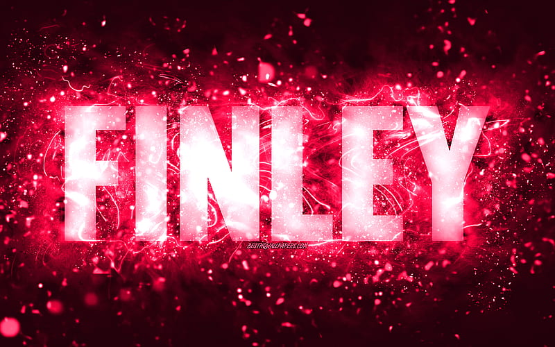 Happy Birtay Finley pink neon lights, Finley name, creative, Finley ...