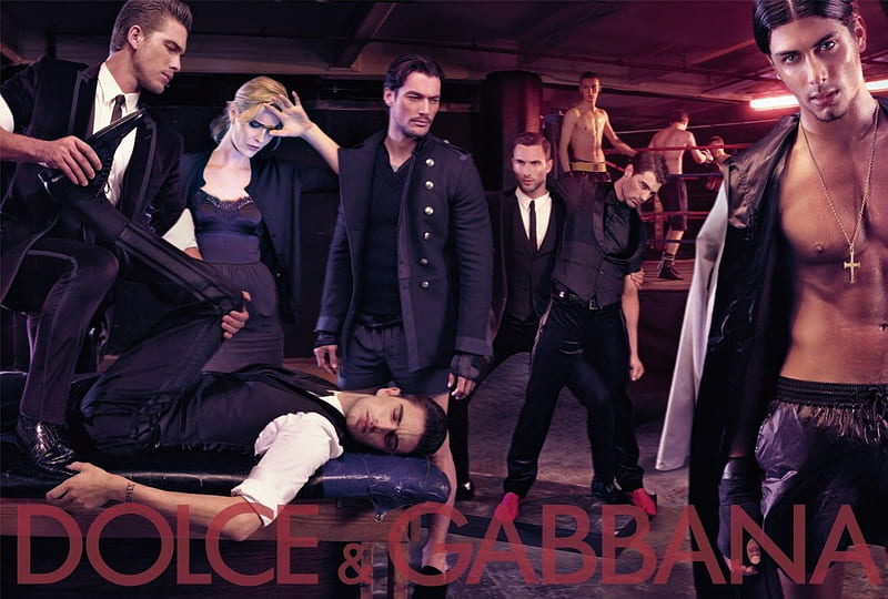 Dolce & Gabbana Menswear F/W09.10 04, menswear, eva herzigova, dolce and gabbana, adam senn, ad campaign, noah mills, julienne quevenne, david gandy, fashion, HD wallpaper
