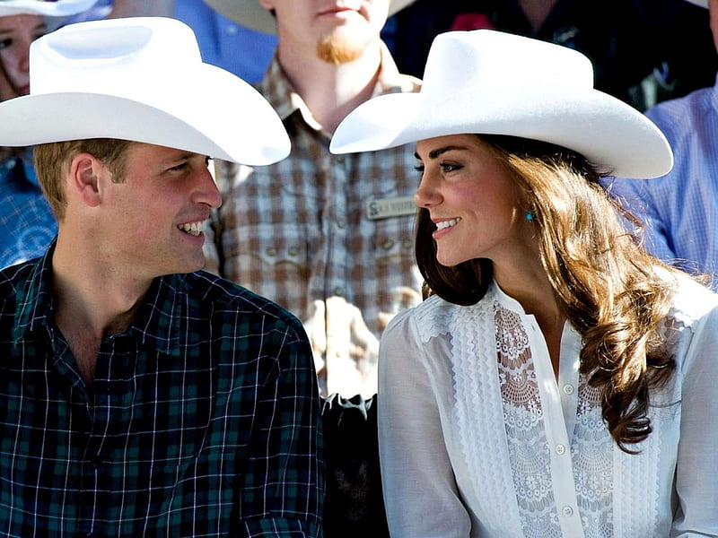 William and Kate, Duchess, Prince, Royality, Cowboy hats, HD wallpaper