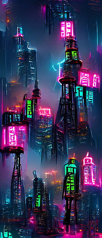 Cyberpunk Sci-Fi City 4K Wallpaper iPhone HD Phone #3371m