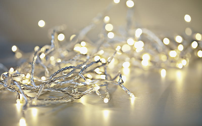 silver Christmas tree lighting, HD wallpaper