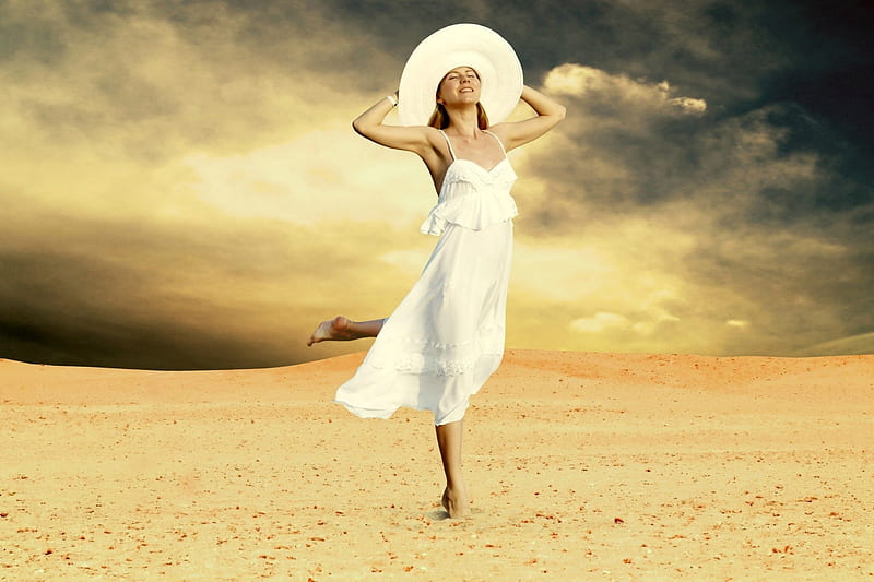 Fashion Model in Tight Long Dress Poses in Desert Sand on Sunny Day,  Exuding Elegance Stock Illustration - Illustration of trend, sunlight:  300813104