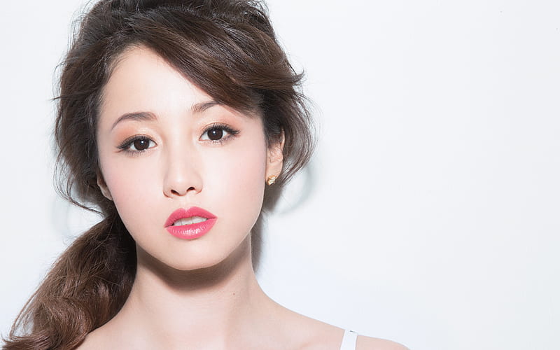 Erika Sawajiri, Portrait, Japanese actress, beautiful Japanese woman, make-up, HD wallpaper