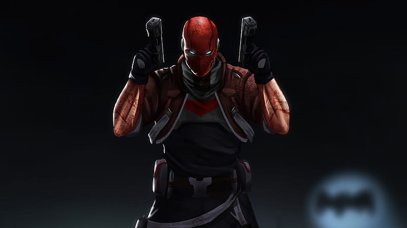 Red Hood With Two Guns Superheroes, HD wallpaper