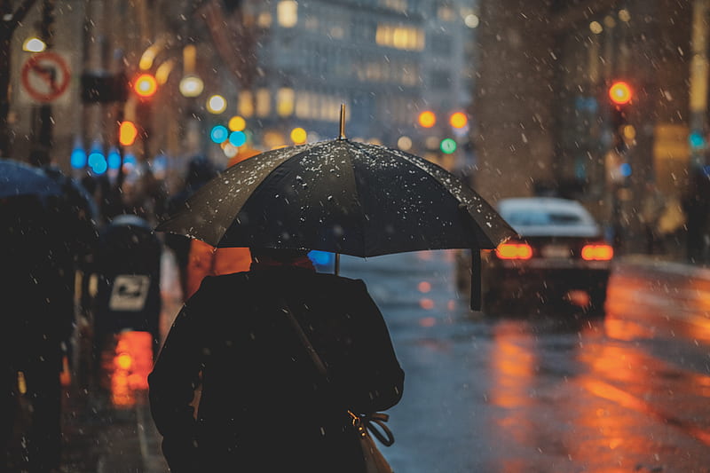 Rainy Day Person With Umbrella , rain, umbrella, graphy, HD wallpaper