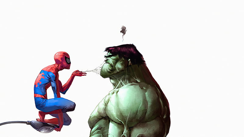Spiderman Annoying Hulk, HD wallpaper