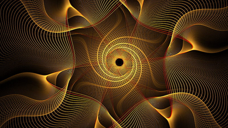 fractal, lines, twisted, HD wallpaper