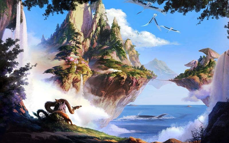 island, land, magic, nice, sky, HD wallpaper