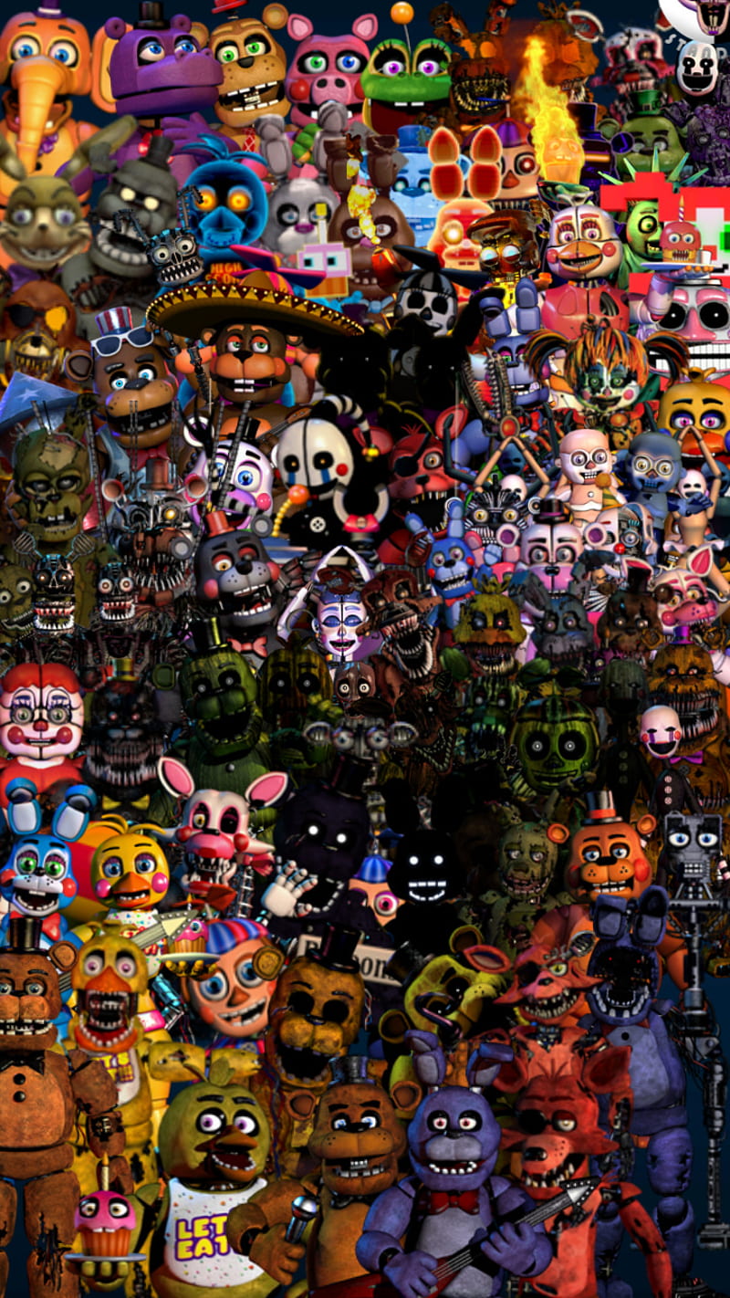 Fnaf all, characters, scary, HD phone wallpaper | Peakpx