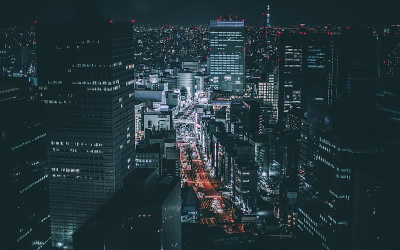 Tokyo, nightscapes, skyscrapers, Asia, japan, HD wallpaper