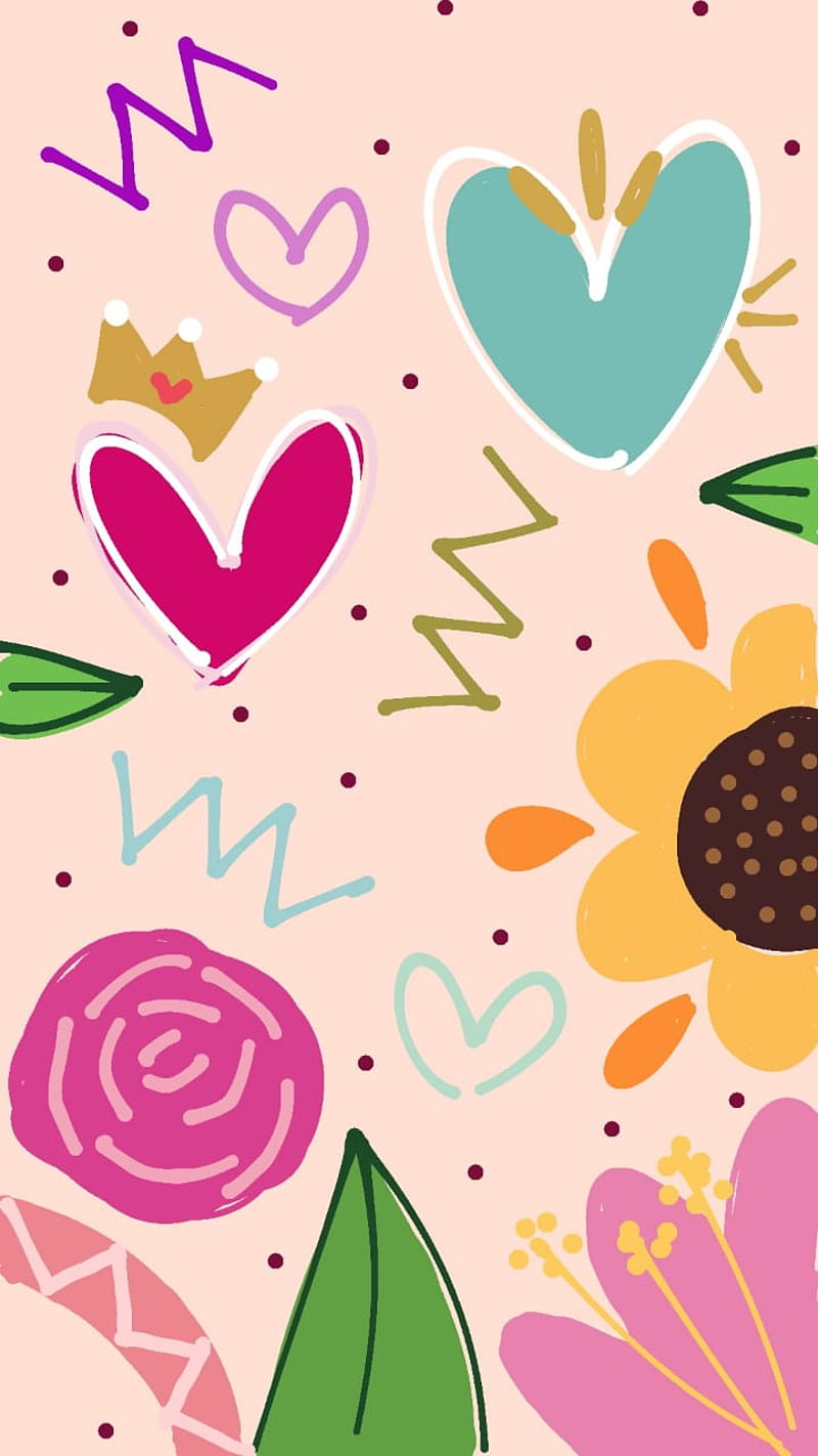 Corazones, love, flowers, temas, HD phone wallpaper