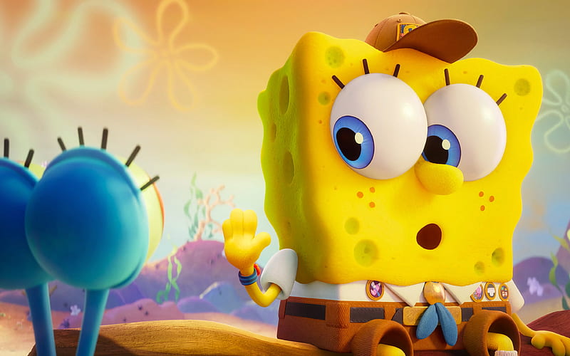 The SpongeBob Movie, Sponge on the Run, 2020 poster, promotional materials, SpongeBob SquarePants, main characters, HD wallpaper