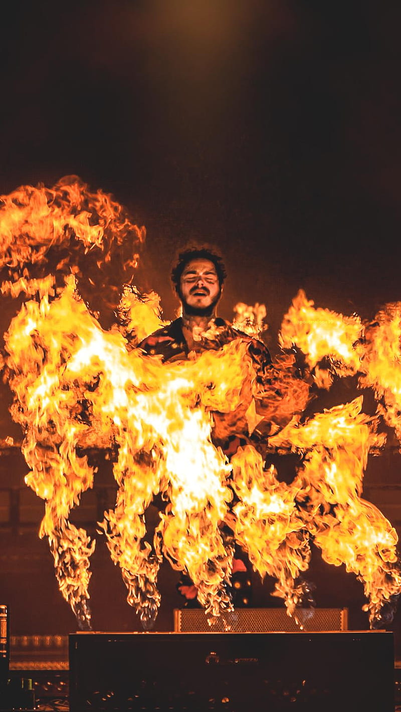 POST MALONE WALL, concert, fire, iphone, iphone 12, motorola, post malone, post malone aesthetic, samsung, HD phone wallpaper