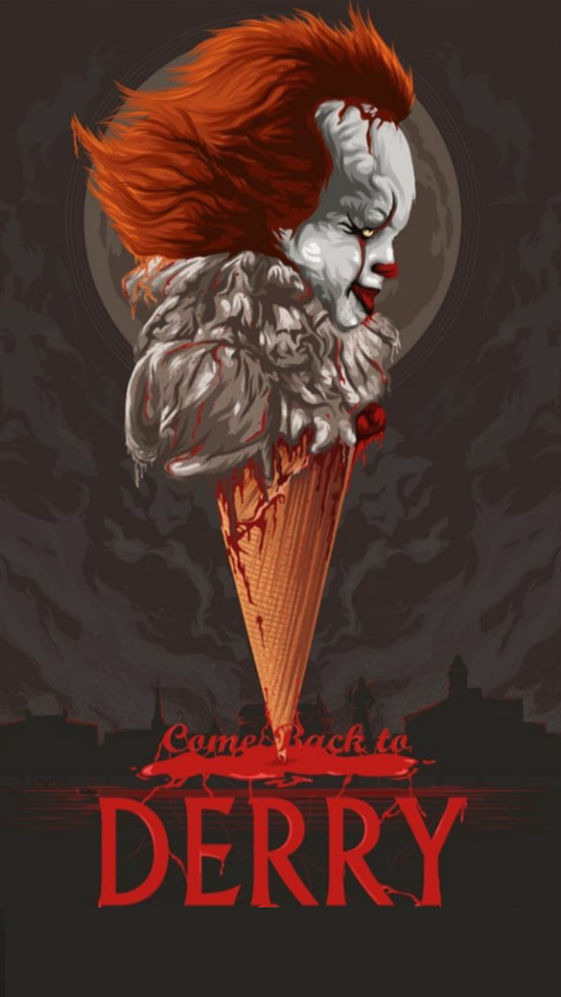 Come black to derry, chapter, chapter 2, ice cream, it, it 2, movie, pennywise, terror, two, HD phone wallpaper