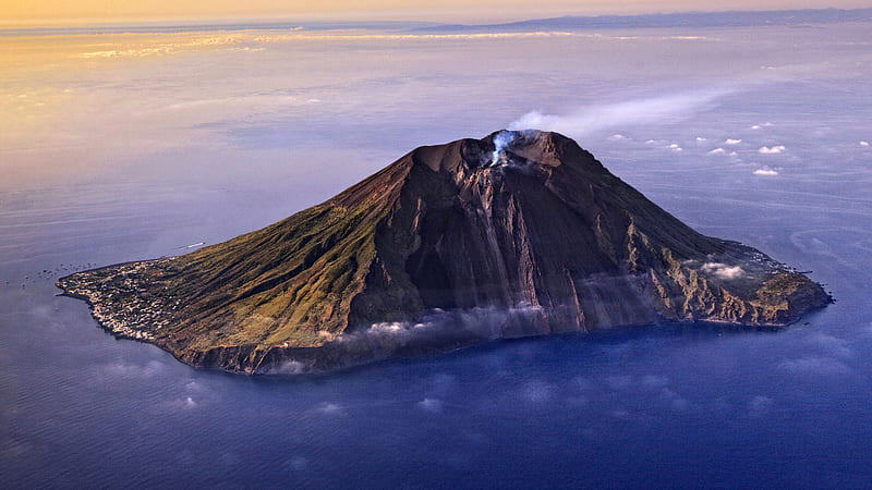 Stromboli Volcano Sicily Lipari Islands Italy Bing, HD wallpaper
