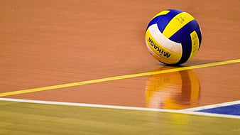 Red White Volleyball On Court Floor Volleyball, HD wallpaper | Peakpx