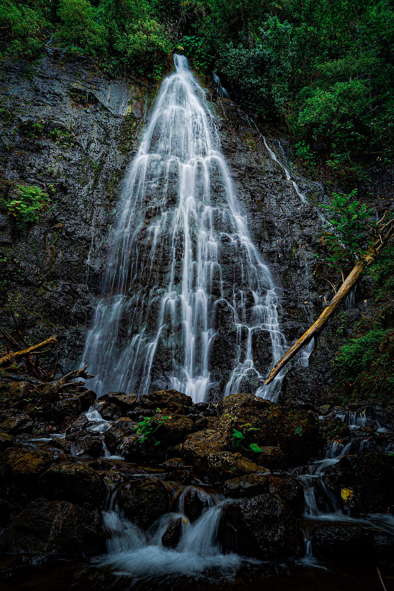 waterfall, rocks, stones, stream, water, HD phone wallpaper