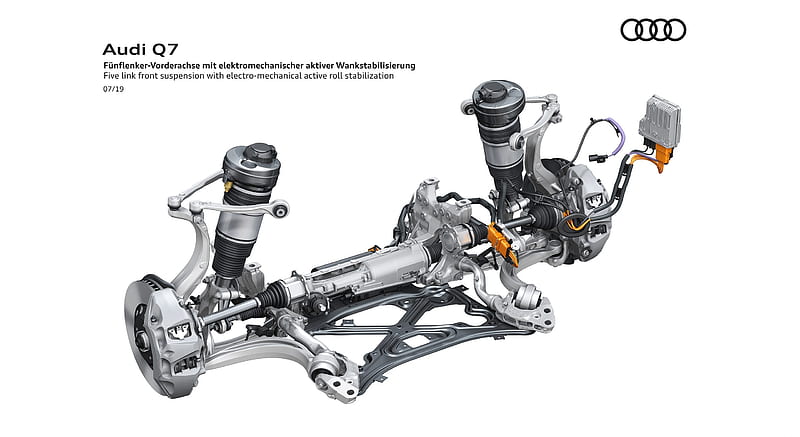 2020 Audi Q7 - Five link front suspension with electro-mechanical active roll stabilization , car, HD wallpaper