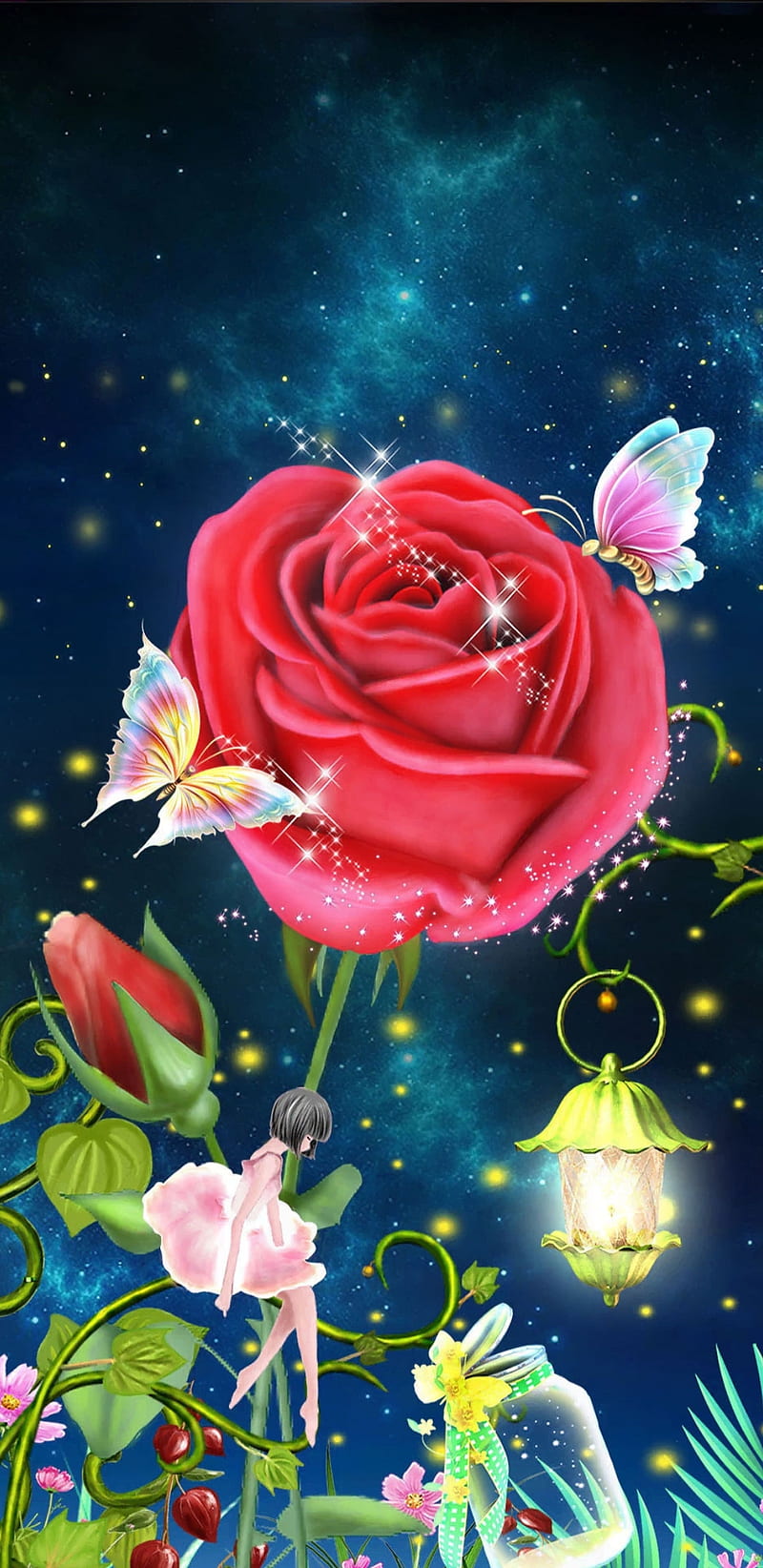 Fairy Tale, fantasy, girly, pretty, rose, HD phone wallpaper