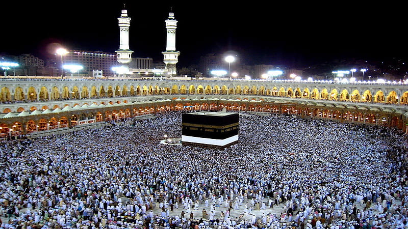 Moving Crowd Of Mecca Ramzan, HD wallpaper