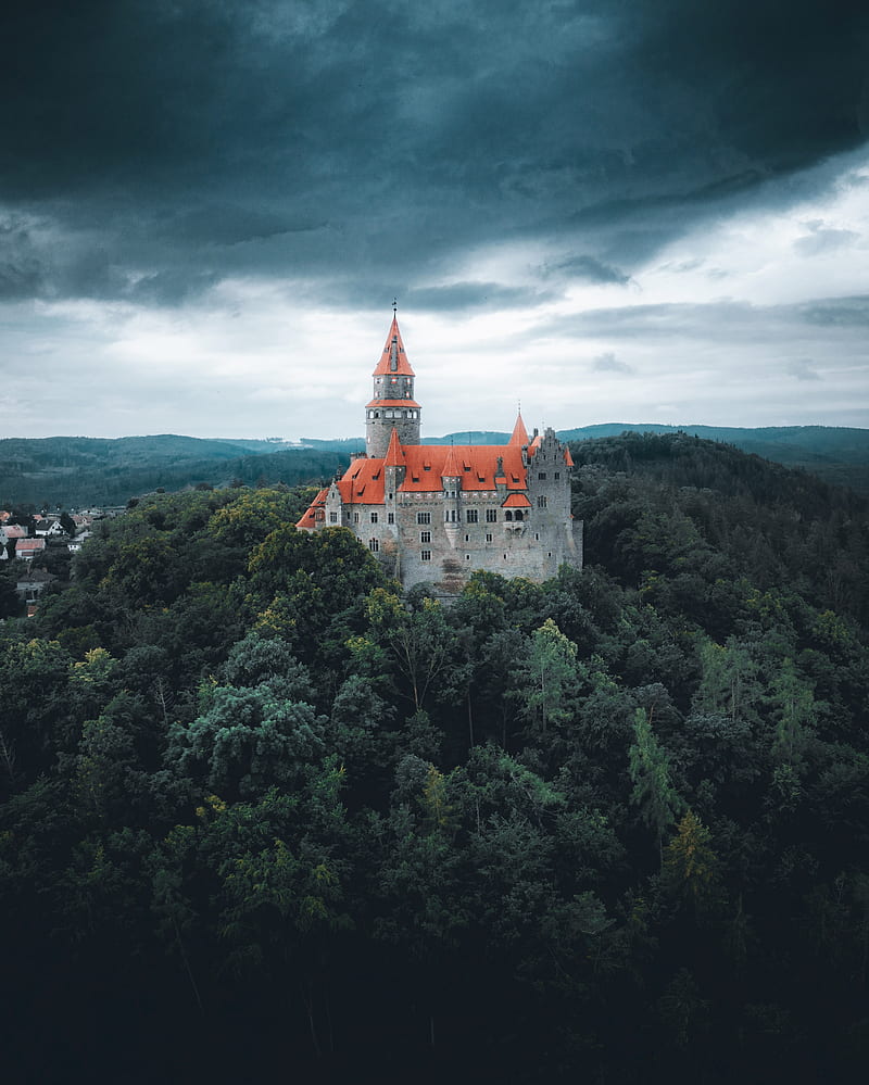 castle, building, architecture, forest, HD phone wallpaper
