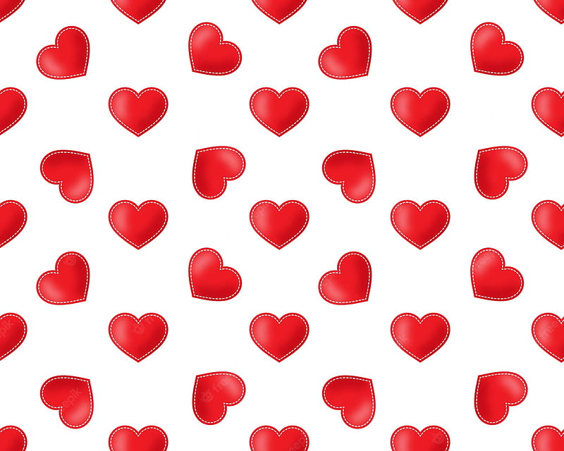 Premium Vector  Cherry hearts vector doodle seamless pattern on