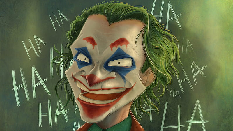 Joker Hahahahah, joker, superheroes, supervillain, artstation, HD wallpaper