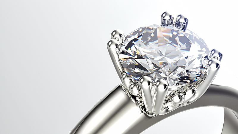 Silver ring, diamond, diapant 3d, 3d ring, HD wallpaper | Peakpx