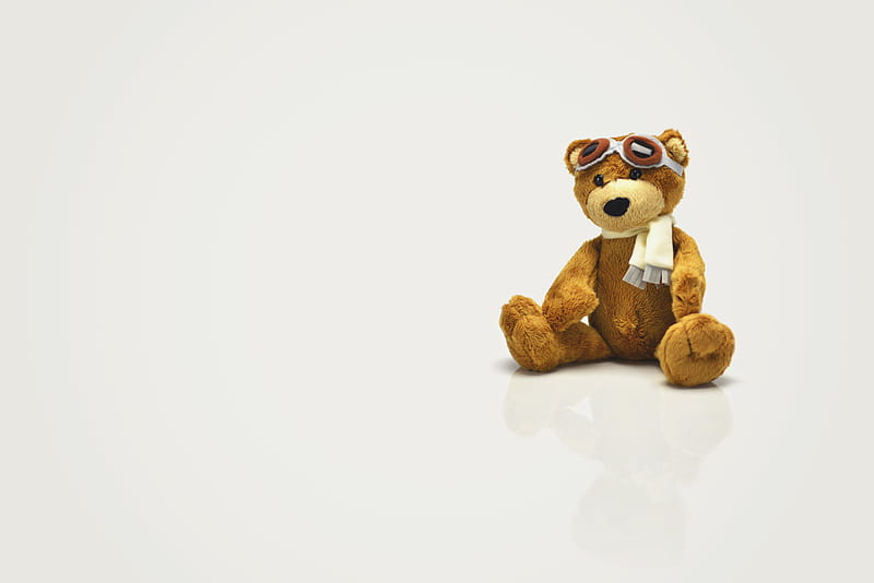 brown bear plush toy on white surface, HD wallpaper