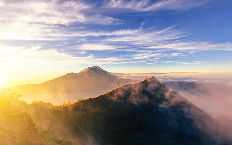 Gunung Agung stratovolcano, Mount Agung, Bali, Asia, HD wallpaper