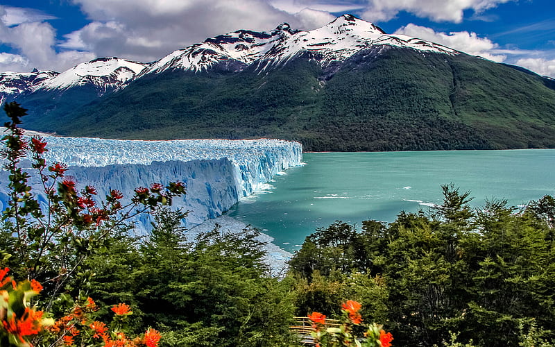 Argentino Lake, Andes, glacier, Patagonia, mountain landscape, lake, Santa Cruz, Argentina, Los Glaciares National Park, HD wallpaper