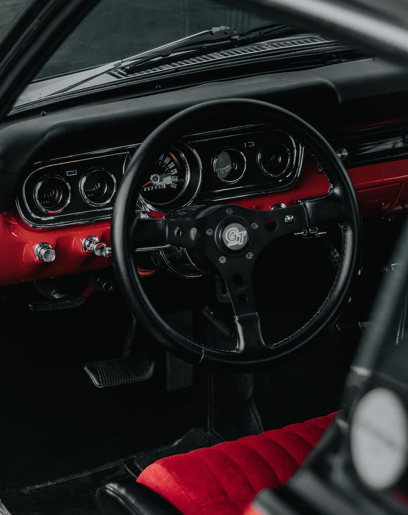 car, steering wheel, interior, speedometer, HD phone wallpaper