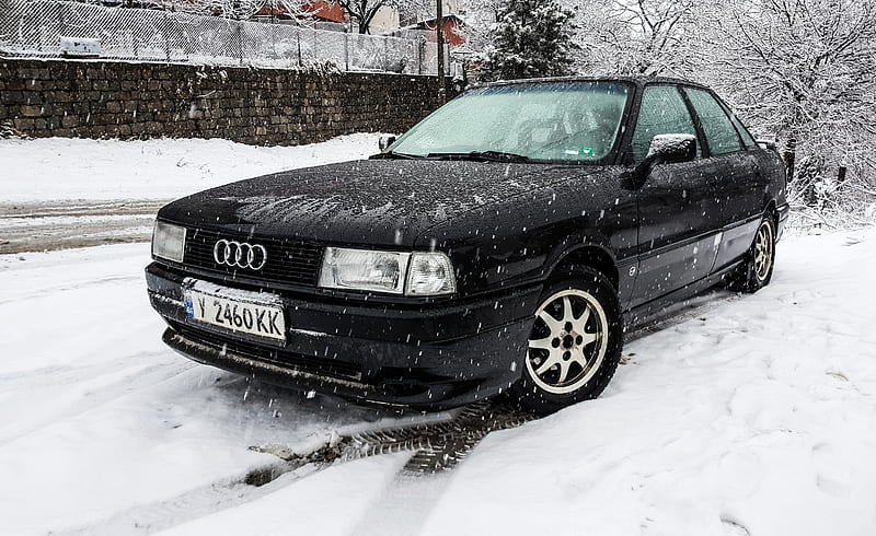 Audi 80 B3 winter, B3, 80, car, kamei, sport eidition, winter, audi, HD wallpaper