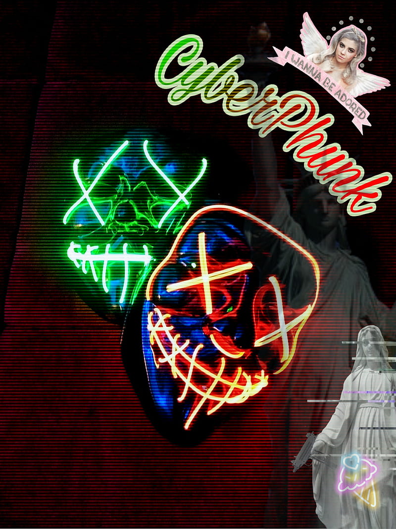 Purge Cyberphunk, purge, mask, cyberpunk, neon, HD phone wallpaper