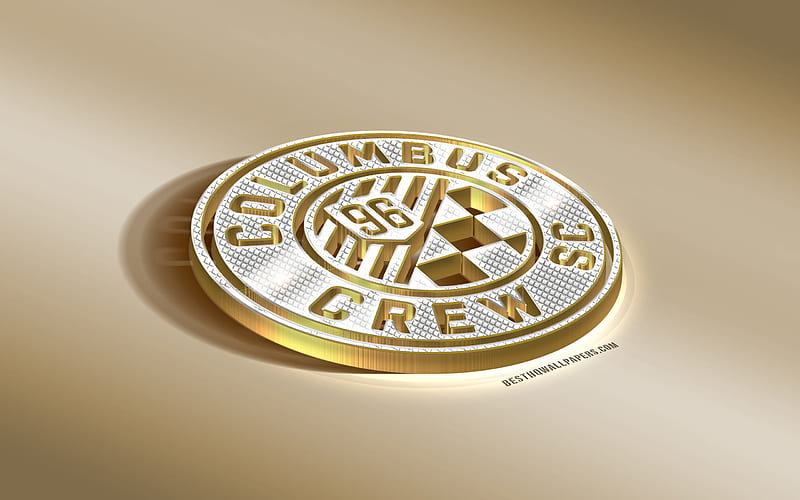 Columbus Crew SC, American Football club, Golden Silver logo, Columbus, Ohio, USA, MLS, 3d golden emblem, creative 3d art, football, Major League Soccer, HD wallpaper